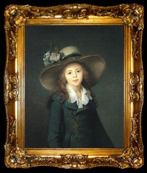 framed  Jean Louis Voille Portrait of Baroness Stroganova, ta009-2
